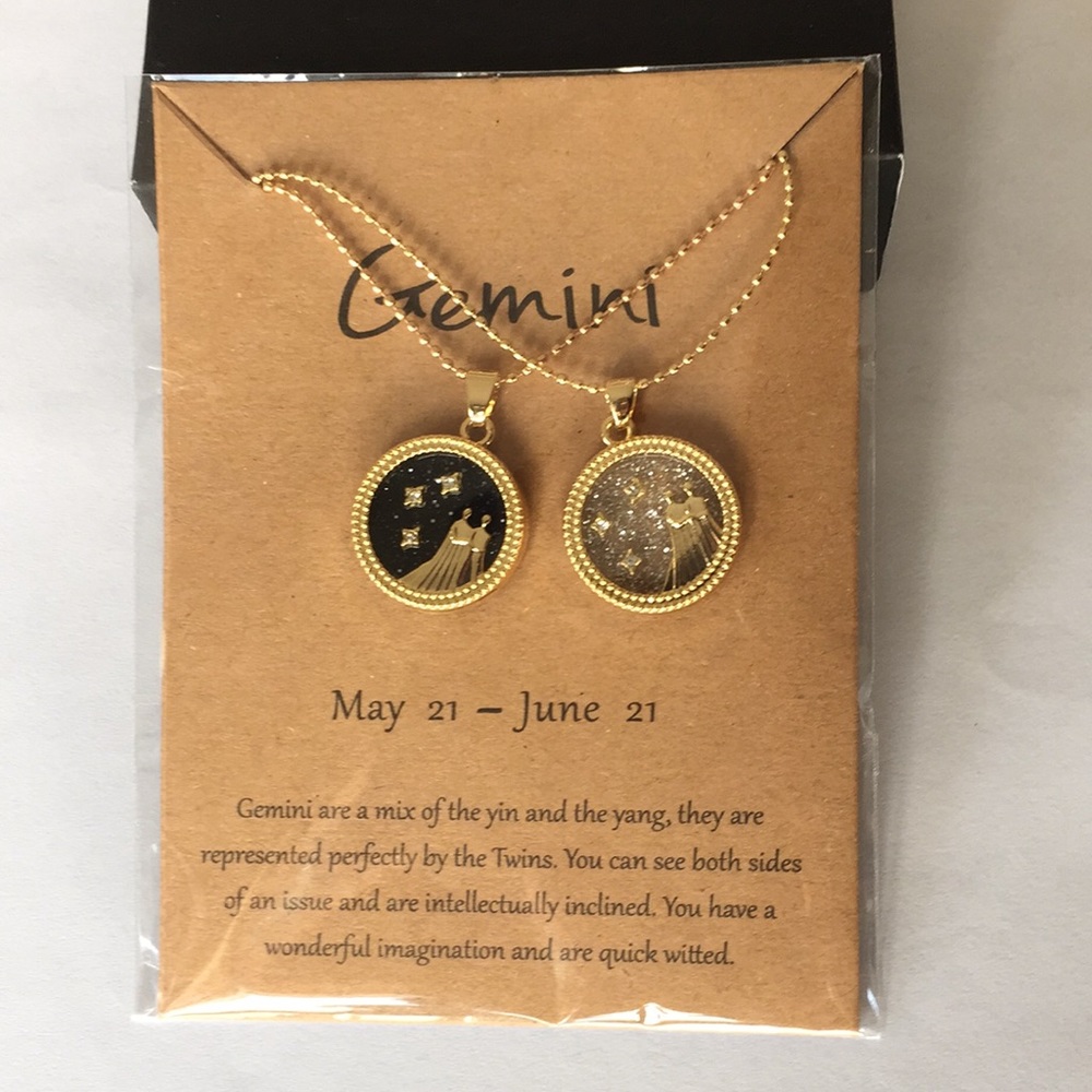 🍏50% OFF/3+...♊ Zodiac Gemini double chain necklace set